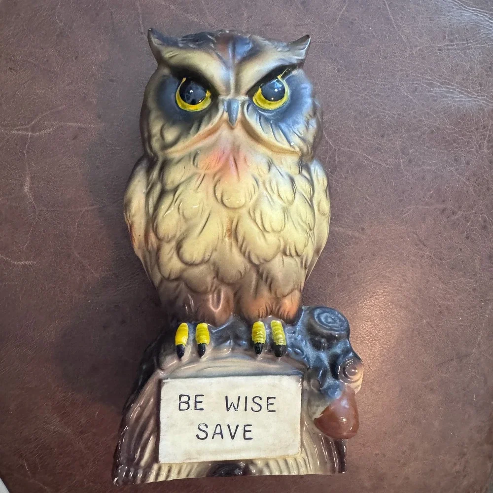 Vintage Dee Bee Co – Hand Painted Owl‎ Bank – Japan
